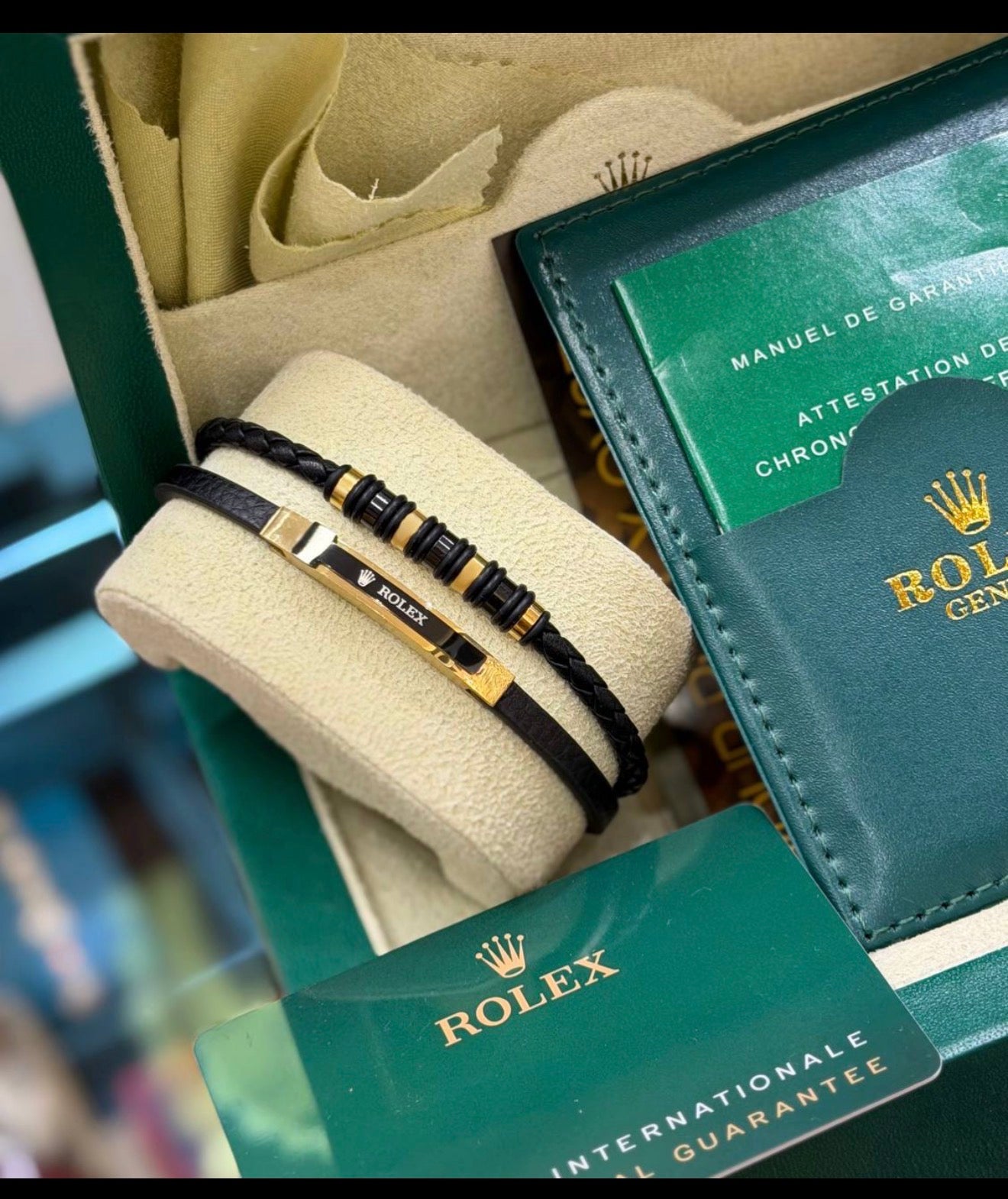 Bracelet rolex noir&gold